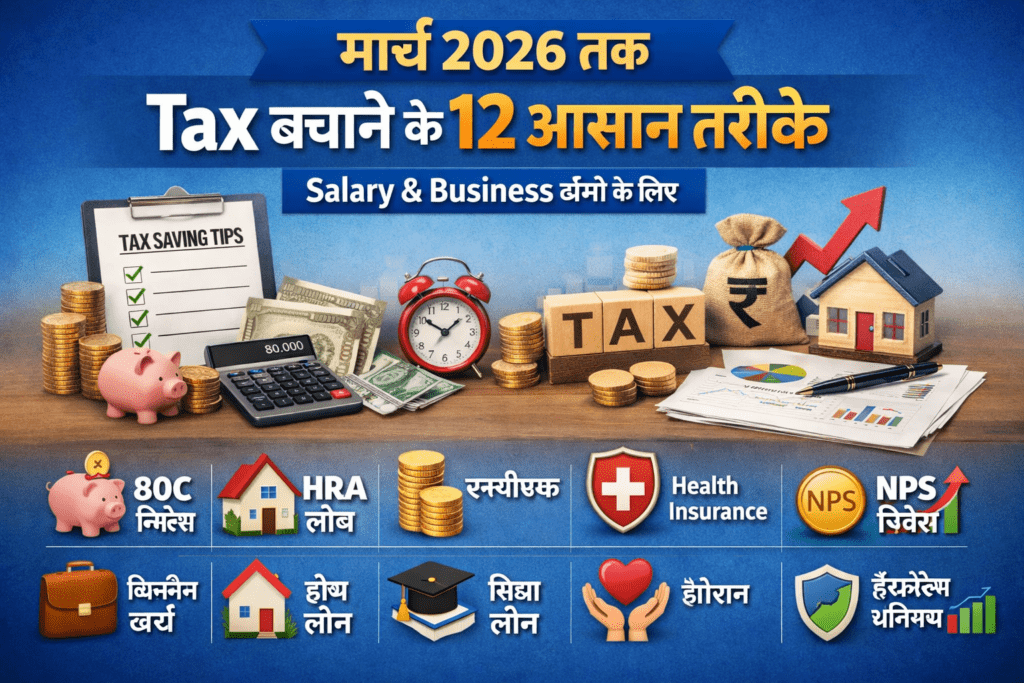 March 2026 तक Tax बचाने के 12 आसान तरीके – Salary & Business दोनों के लिए